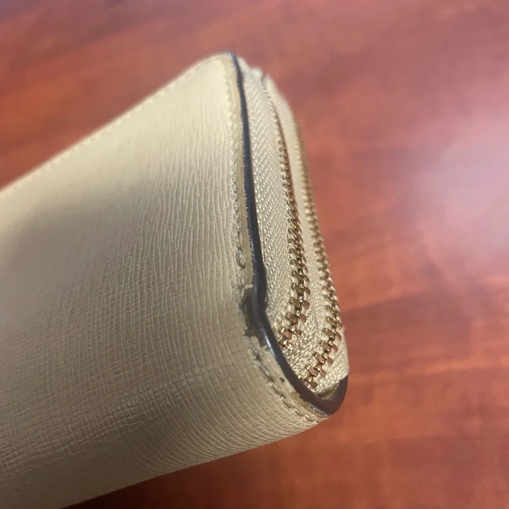 Coach Beige/Tan Zip Wallet Wristlet